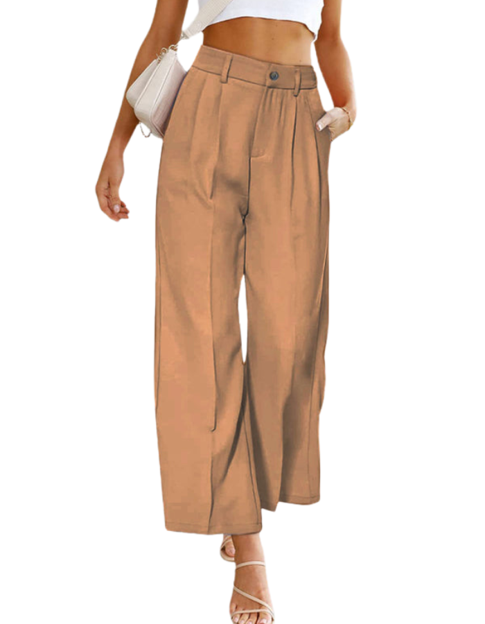 SHOPIQAt Women's Casual Wide Leg Pants High Waist Button Down Trousers With Pockets - Premium from shopiqat - Just $7.900! Shop now at shopiqat